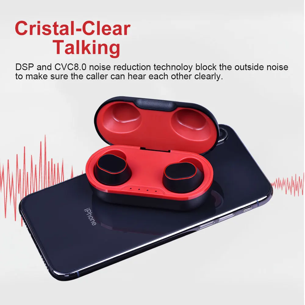 Pottnar P07 CVC8.0 шумоподавление TWS Bluetooth наушники с сенсорным управлением типа C
