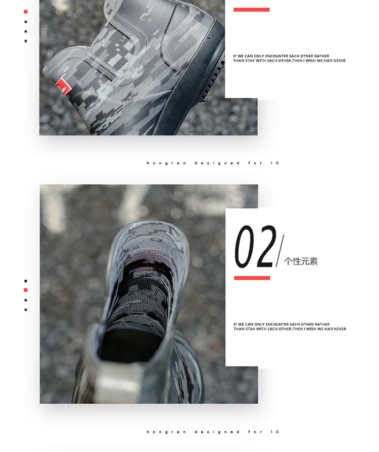 Сапоги Aleafalling женские резиновые водонепроницаемые ботинки на плоской подошве