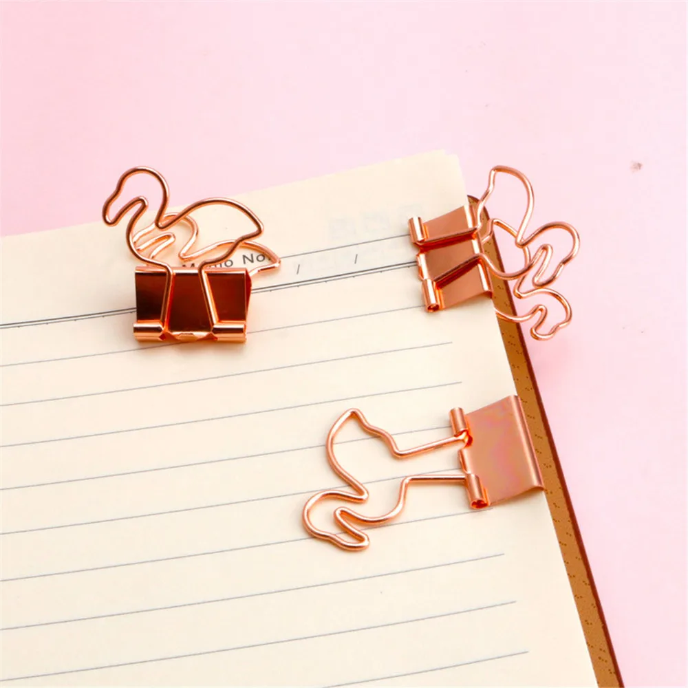 9 шт Фламинго дизайн Скоба зажим корейский выдалбливают металлические скобы