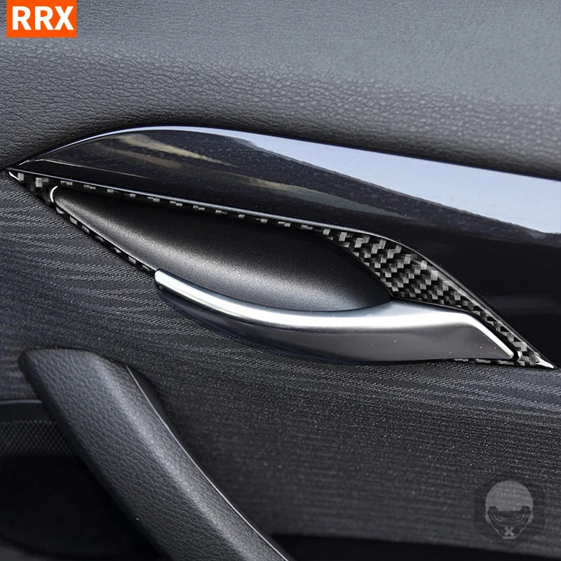 

For BMW X1 E84 2013 2014 2015 Car Door Panel Handle Push Cover Trim Real Carbon Fiber Stickers Interior Styling Accessories