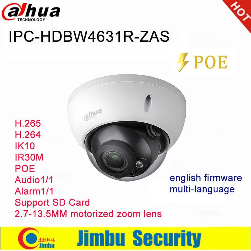 Dahua Ip камера 6MP POE IPC-HDBW4631R-ZAS 2 7 ~ 13 5 мм варифокальный Моторизованный объектив IR30M IP67