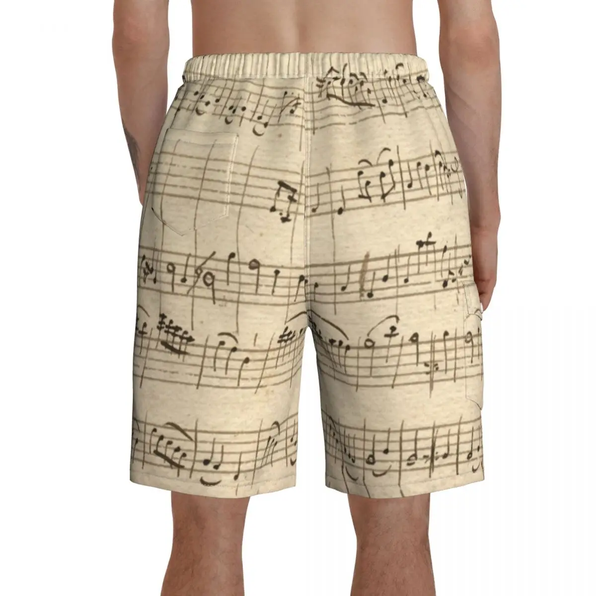 

Music Board Shorts Swimming Trunks Polyester Men Bathing Pattern Swim Trunks