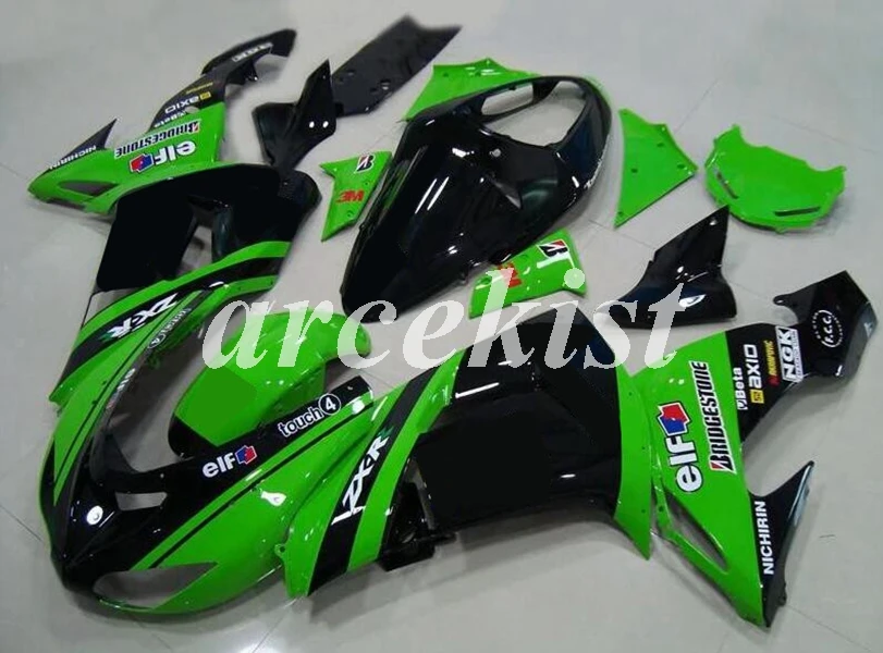 

4 Gifts New ABS Motorcycle Full Fairings kit Fit For Kawasaki Ninja ZX-10R ZX10R 2006 2007 06 07 Custom Green black