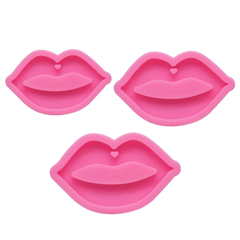 

DIY Kiss Sexy Lips Mouth Shape Keychain Silicone Mold with Hole Art Craft Tools