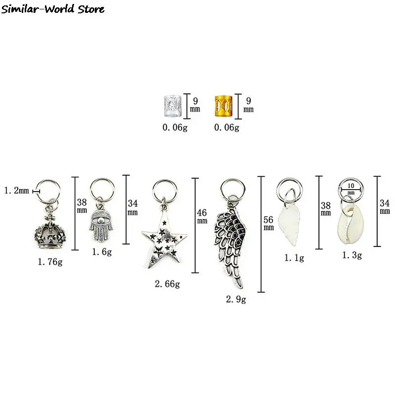 80/90/100 шт. металлические африканские Кольца для волос |