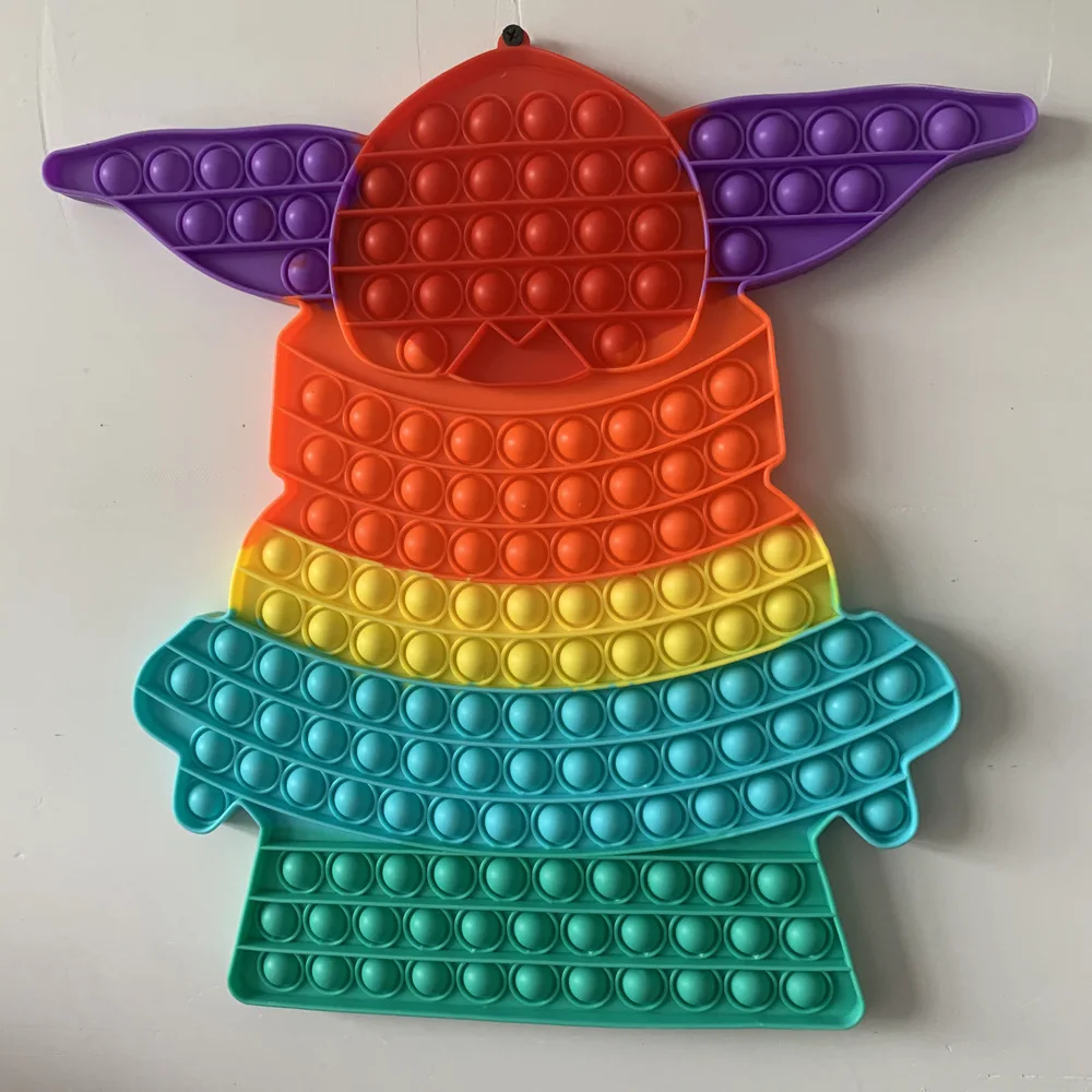 

38cm XXL Giant Big Size Poped its Baby Yodaed Fidget Toy Rainbow Color Change Push Bubble Simple Dimmer Antistress Toy