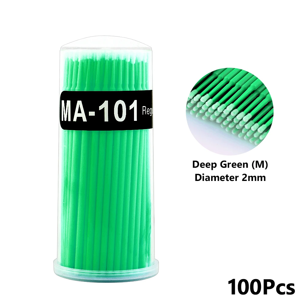 Deep Green Bottle 100 шт одноразовые красочные ватные тампоны щетка для ресниц очищающий тампон горячее естественное приспособление для снятия ресниц комплект микрочипов татуировки - Цвет: Deep Green Bottle