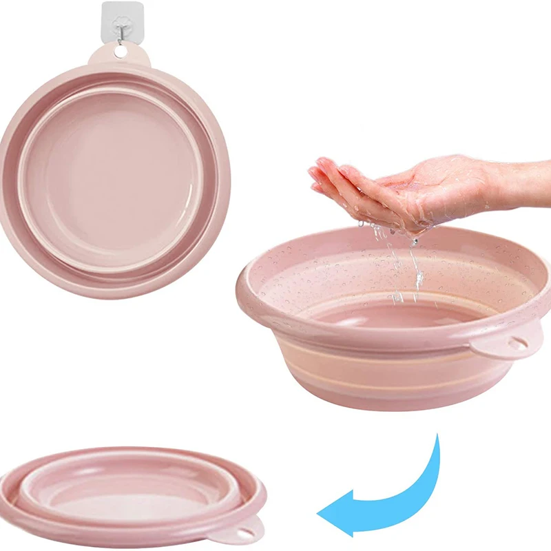 

Folding Wash Basin Outdoor Camping Travel Portable Plastic Basin Kitchen Sink Thick Laundry Tub Bathroom Clean Organizer Tool TL