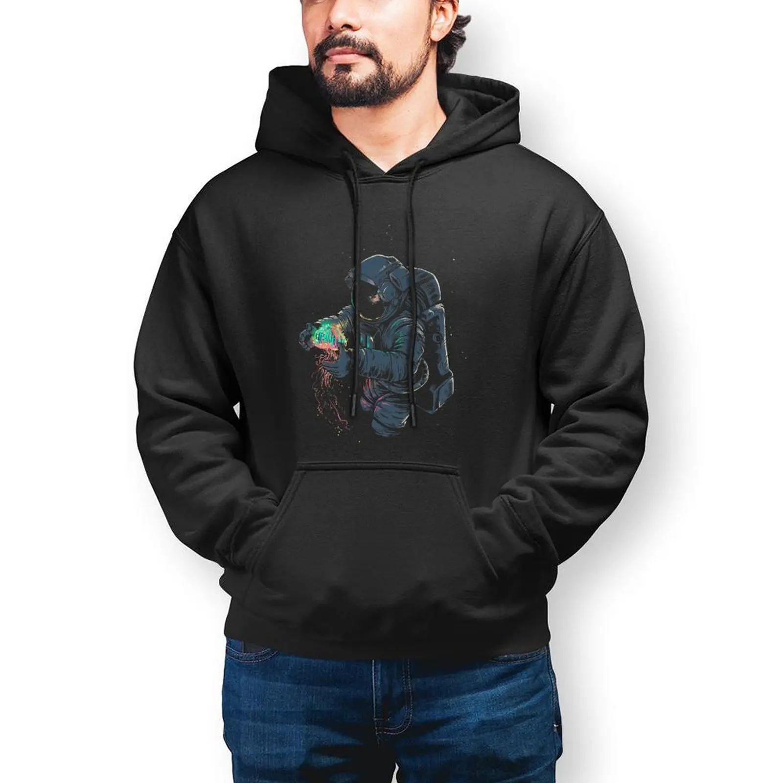 

Space Hoodie Nice Long Length Cotton Hoodies Mens Winter Streetwear Pullover Hoodie X