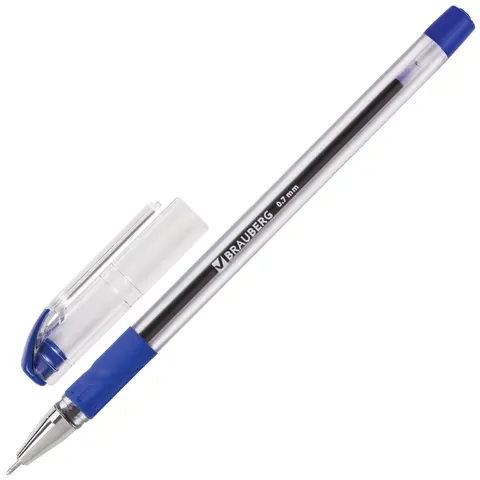Ручка шариковая масляная BRAUBERG Max-Oil, игольчатый узел 0,7мм, линия 0,35мм, синяя, 141701