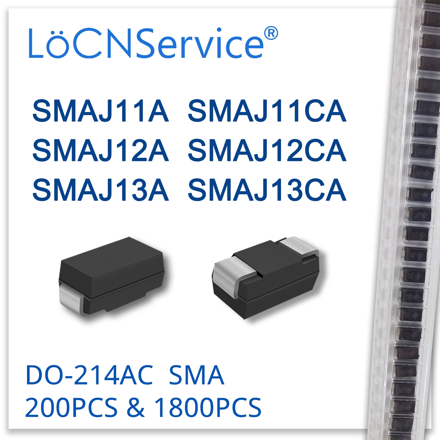 LoCNService 500 шт. 1800 SMAJ SMAJ11 SMAJ11A SMAJ11CA SMAJ12 SMAJ12A SMAJ12CA SMAJ13 SMAJ13A SMAJ13CA диод DO214AC телевизоры |