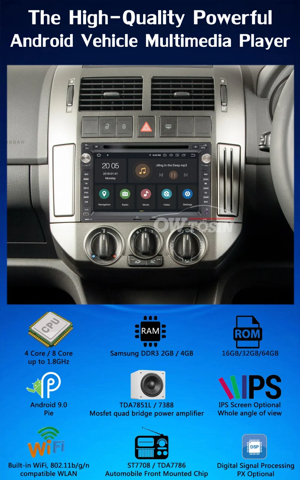 " Android 9,0 PX6 4G+ 64G Автомобильный DVD для шкода Octavia VW Volkswagen для Golf, jetta, POLO SHARAN Passat b5 Golf T4 T5 Seat Ibiza Radio gps