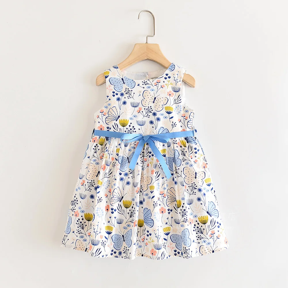 Girls Princess Floral Sweet Dress New Summer Kid Sleeveless Children Party Suits Butterfly Costume Clothing | Детская одежда и