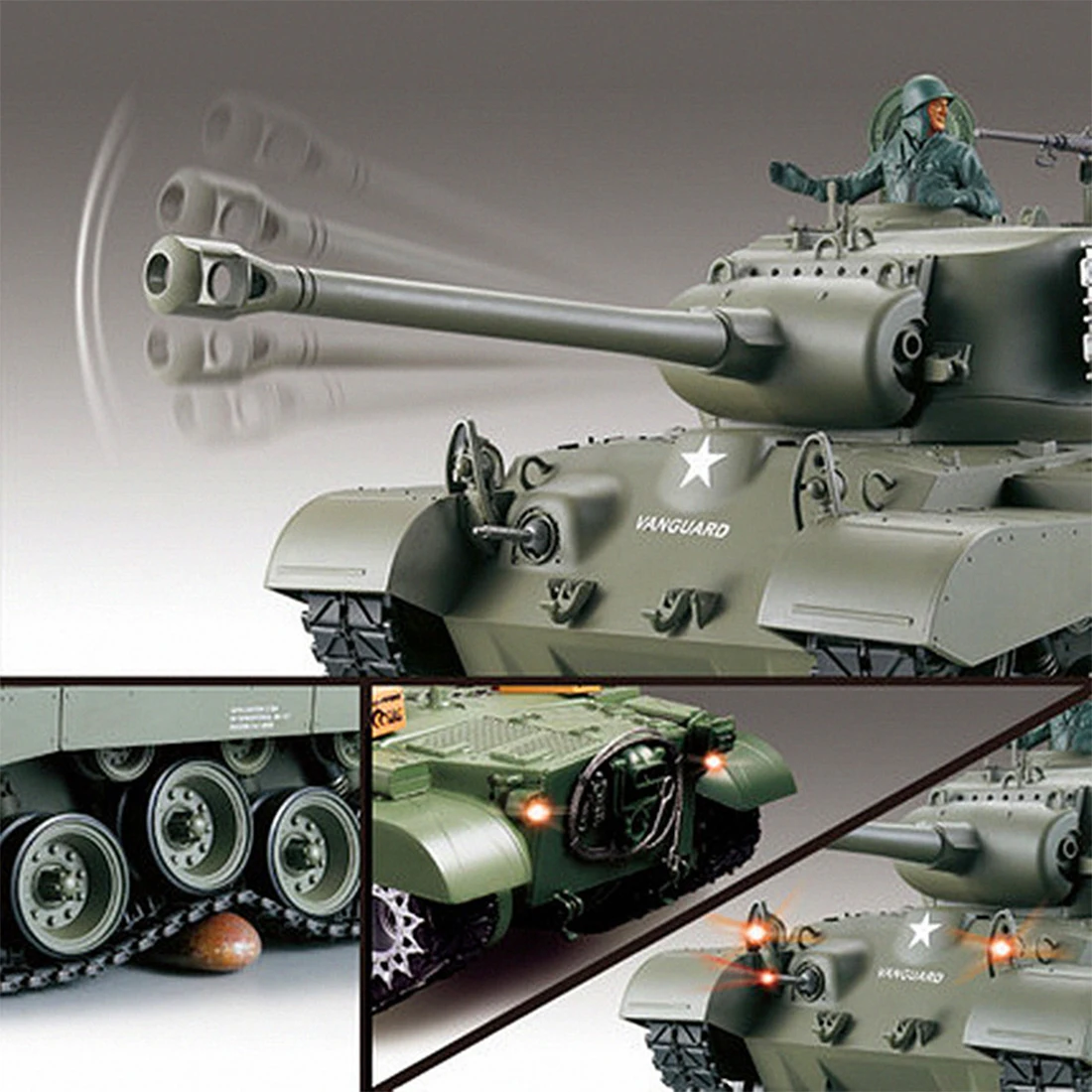 1:16 Американский тяжелый танк Pershing M26 2 4G модель с дистанционным управлением