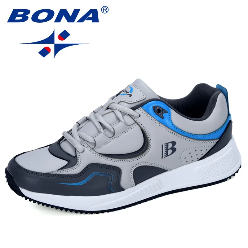 

BONA New Designer Cow Split Running Shoes Men Sneakers Bounce Outdoor Sport Shoes Professional Training Shoes Man Trendy
