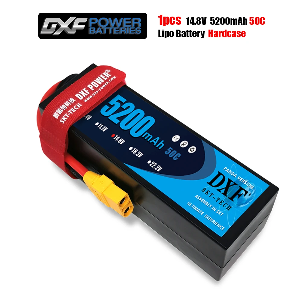 2PCS DXF Lipo 4S Battery HardCase 14.8V 6500mAh 100C/5200mah 50C/7300mah 130C/AKKU for 1:8 1:10 RC Car E Buggy Truggy Truck Boat | Игрушки и