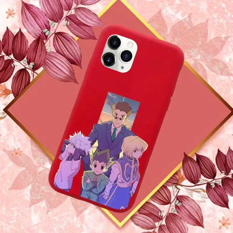 

HUNTERHUNTER2 Phone Case Red Candy Color for iPhone 11 12 mini pro XS MAX 8 7 6 6S Plus X SE 2020 XR