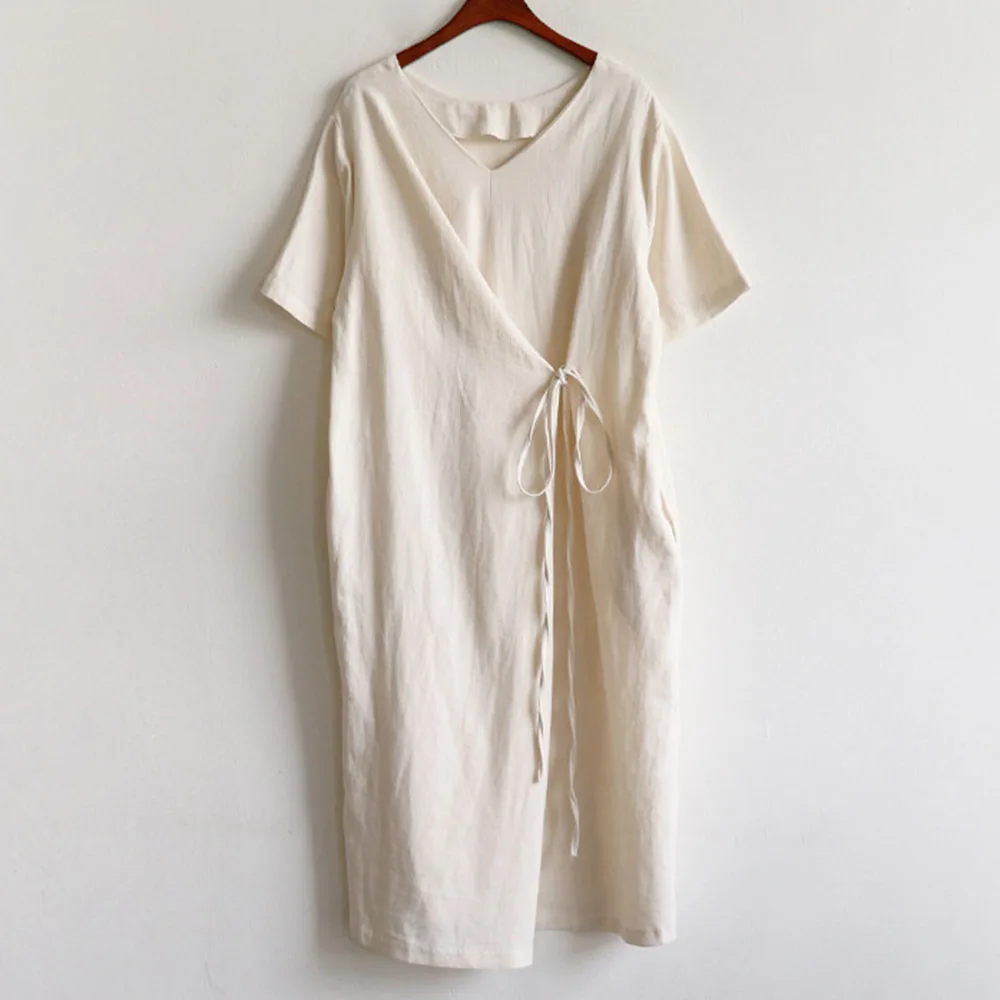 Женское длинное платье в корейском и японском стиле повседневное свободное