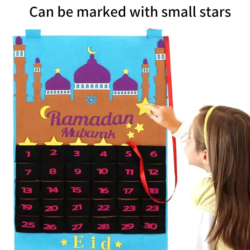 

Eid Mubarak Calendar Ramadan Calendar Hanging Felt Countdown Calendar For Kids Gifts Ramadan Decorations Eid Party Supplies