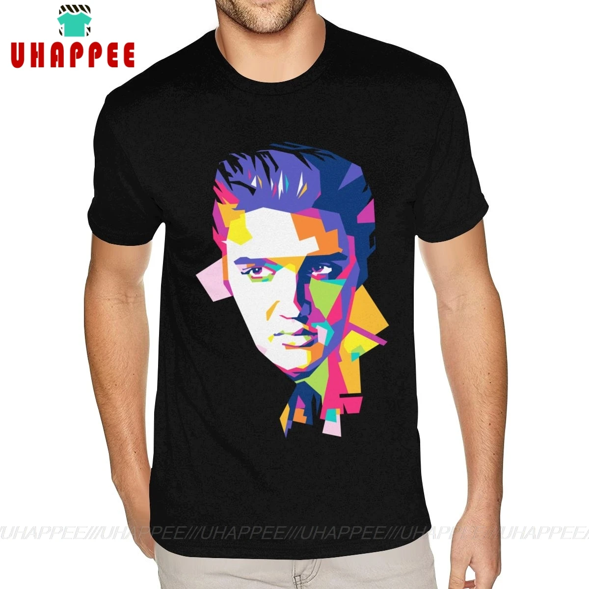 Футболка с коротким рукавом и круглым воротником из органического хлопка Elvis Presley