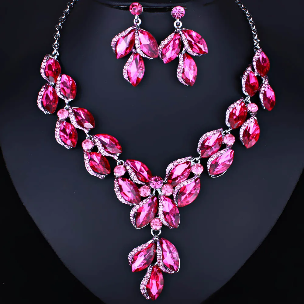 Свадебные украшения FARLENA в форме листа разноцветное ожерелье из хрустального