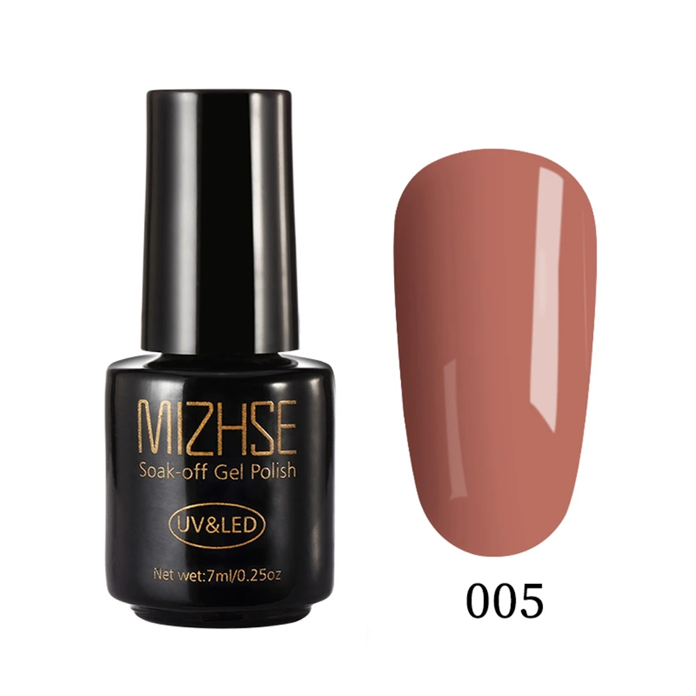 MIZHSE Nude летний цветной гель для ногтей Vernis полуперманентный светодиодный 7 мл гель для ногтей искусство Unhas De гель один шаг гель лак для ногтей 3 в 1 - Цвет: 005