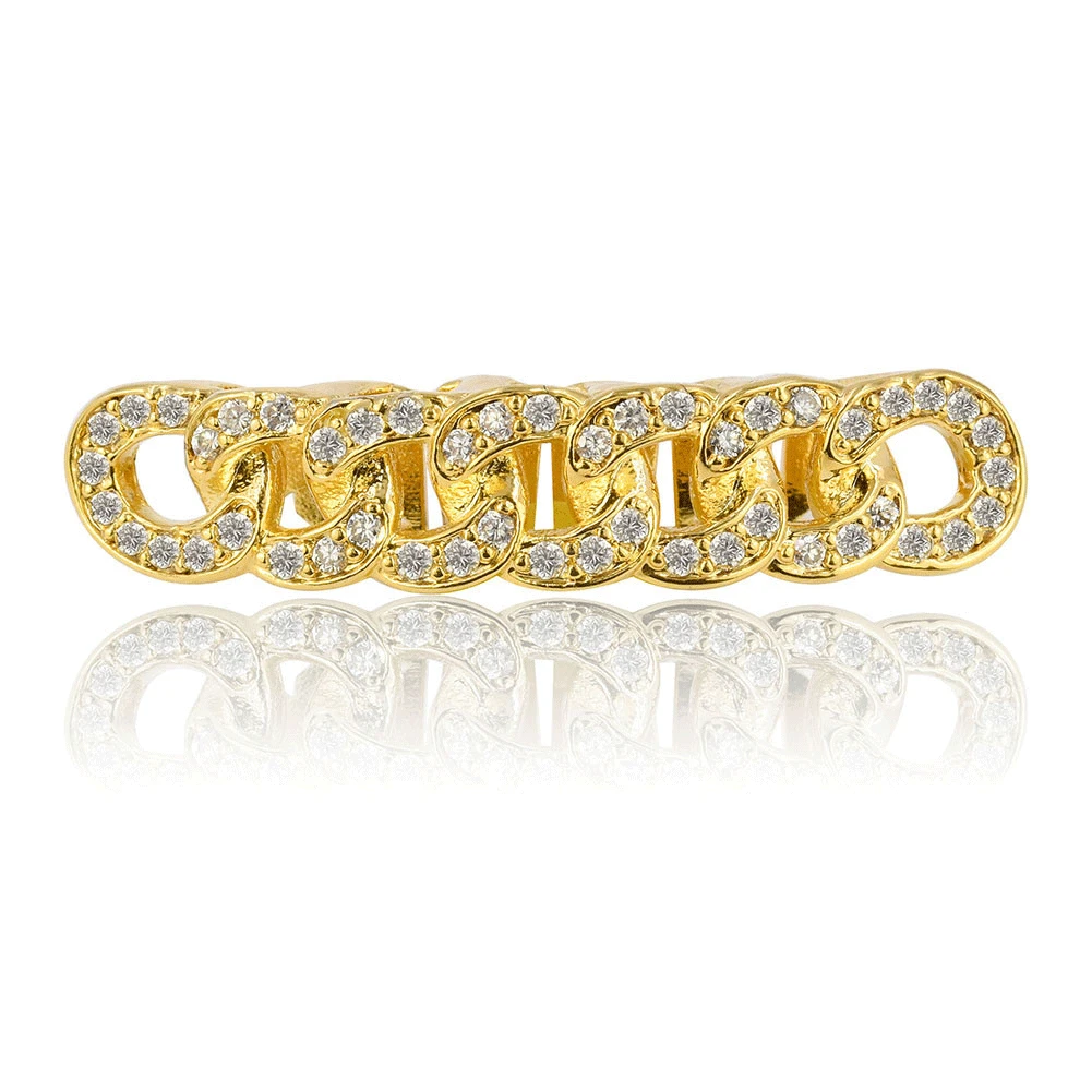 Ледяной зуб Grillz нижний вампир половина Fang гриль хип хоп стоматологический