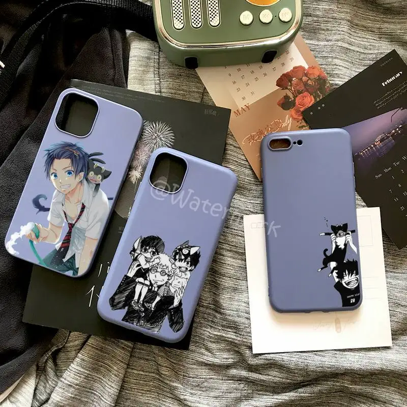 Чехол для телефона с аниме Ao No Exorcist Okumura Rin IPhone 8 7 6s 6 Plus X Xr Xs 13 12 11 Pro Max темно-синий