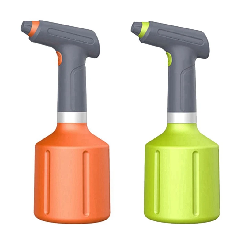 

2 Set Automatic Electric Garden Pump Sprayer USB Rechargeable Stream Spray Bottle Yard Lawn Sprayer, Orange & Green