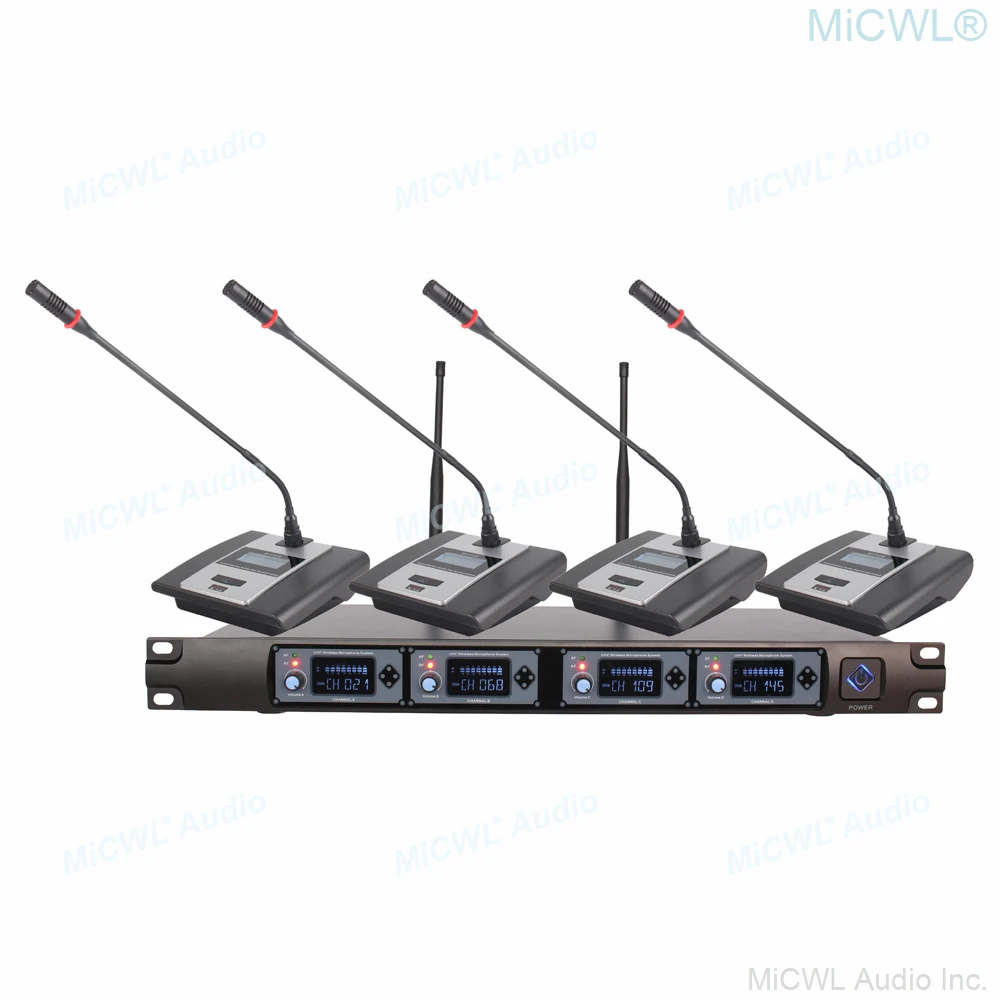 저렴한 MiCWL 4 핸드 헬드 옷깃 헤드셋 무선 마이크 시스템 KTV DJ 가라오케 무대 전문 동적 마이크, 3 년 보증