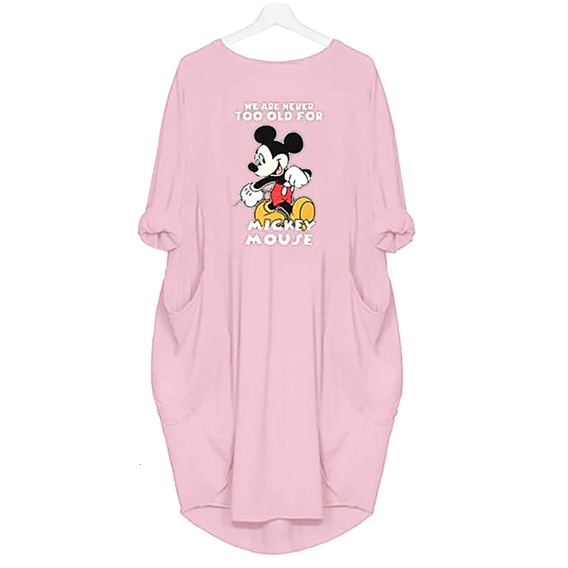 Платья для беременных с Микки Маусом сезон лето-осень корейское модное платье