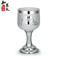fine silver gift pure silver wine cup 999 foot silver white wine cup household silver wine set handmade silver small wine cup