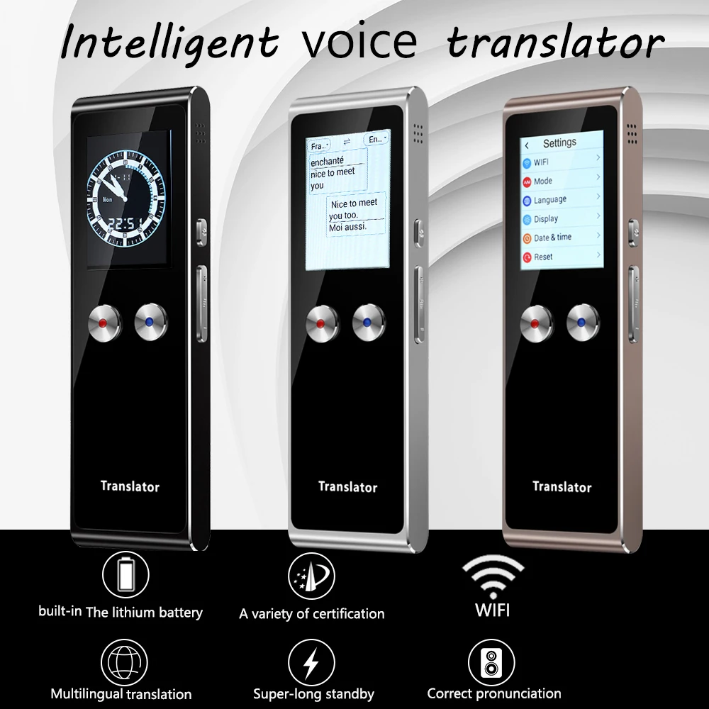 Портативный переводчик голоса T8S ручной Wi-Fi двухсторонний сенсорный экран для