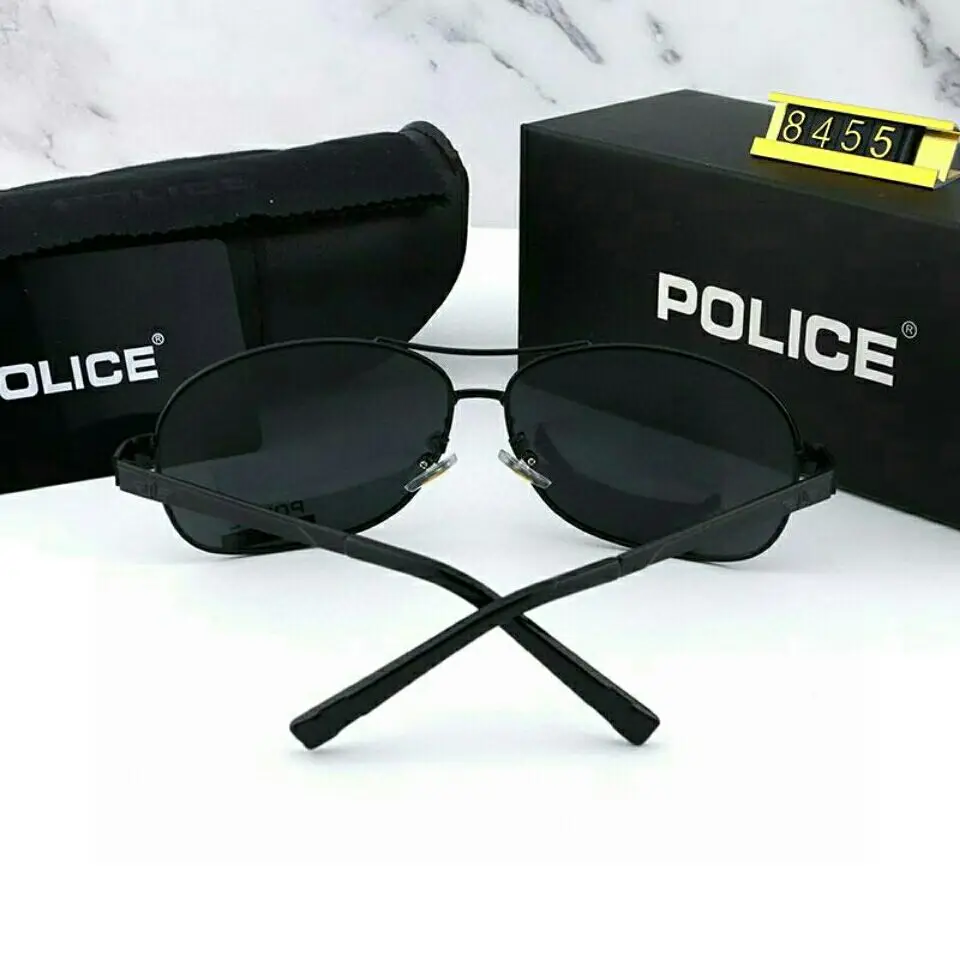 

8455 POLICE Aviation Sunglasses High Quality Retro Sunglasses Men Polarized Sunglass Brand Design Male Sun Glasses Driving UV400