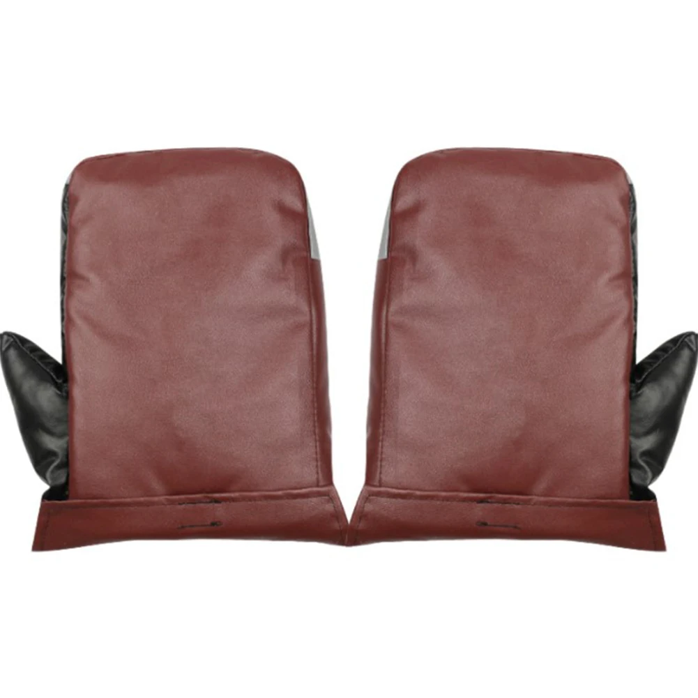 

1 Pair Motorcycle Mittens Handlebar Muffs PU Leather Thick Flannel Hand Gloves Snowmobile Handle Warmers Winter Thermal Mitts