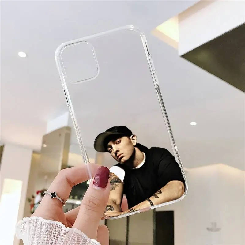

Eminem Phone Case Transparent soft For iphone 5 5s 5c se 6 6s 7 8 11 12 plus mini x xs xr pro max