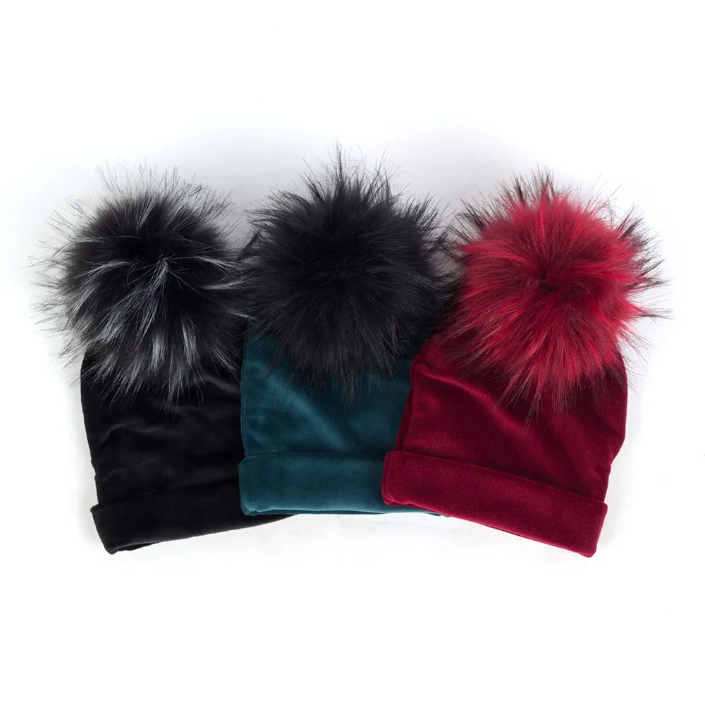 

Шапки с ушами для новорожденных зимние теплые мягкие шапки унисекс с помпоном из искусственного меха