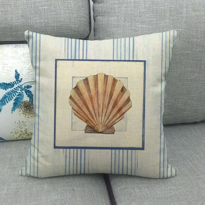 

Pillowcase Sofa Cushion Cover Decoration Linen Pillow Case Decorative Pillow Marine Pattern Sofa Throw Pillow Cover Couch Pillow