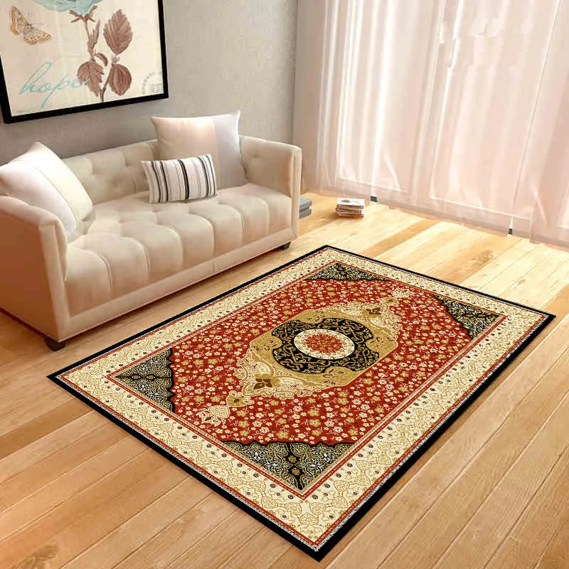 Printed Velvet Crystal Rug European Style Bedroom Living Room Thick Carpet Simple Coffee Table Blanket Family Mat | Дом и сад