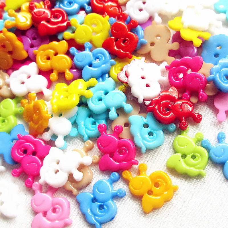 

suoja Animal Snails 2 Holes 50 pcs Shape Colorful Button 13 x 15 mm Plastic Buttons For Sewing Garment Supplies AccesAccess