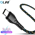 Микро USB-кабель OLAF A, кабель быстрой зарядки USB C для Samsung S9 Xiaomi Meizu мобильный телефон, шнур для быстрой зарядки USB Type-C