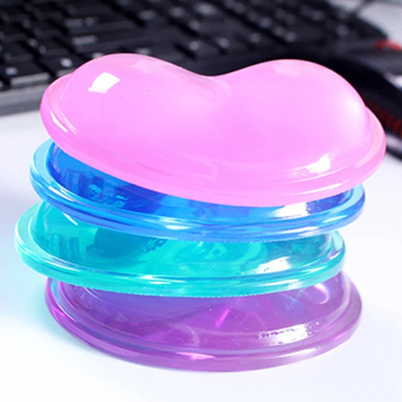 

Silicone heart-shaped mouse pad transparent non-slip crystal wrist support cold hand pillow wrist pad