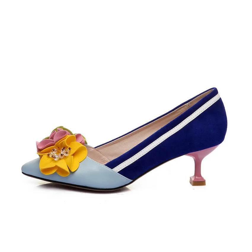 Женские туфли-лодочки QUTAA замшевые туфли из овчины на тонком высоком каблуке с