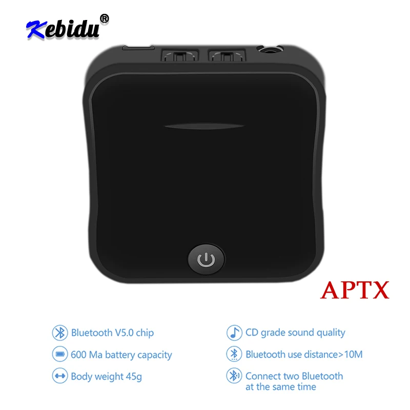 Kebidu Горячая Bluetooth 5 0 передатчик приемник беспроводной aptX HD оптический Toslink аудио 3