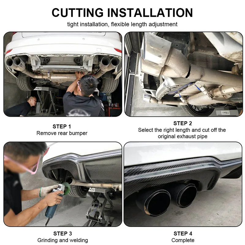 Dasbecan двойная неравная права выхлопная труба матовая 3k углеродистая прямая