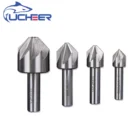 Концевая фреза UCHEER, 1 шт.компл., 12,5162030 мм, из быстрорежущей стали с фаской 68, 90 градусов, инструмент для снятия заусенцев