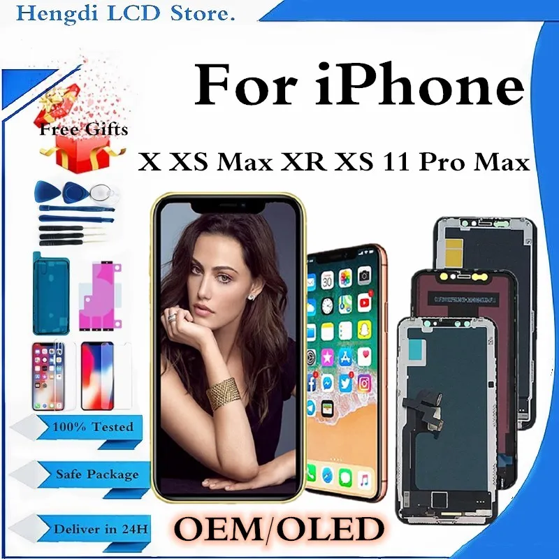 

RJ Pantalla For iPhone X XS LCD Display Touch Digitizer Assembly For iPhone 11 Pro XSMax XR LCD Display Screen Replacement