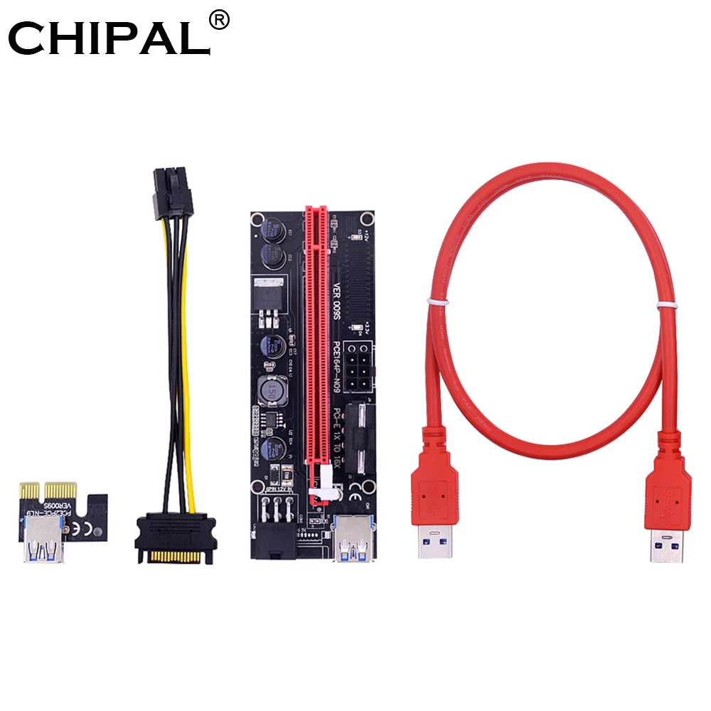 Двойной светодиодный VER009S USB 3 0 PCI E Riser VER 009S Express 1X 4x 8x 16x расширитель переходника