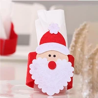 4pcs christmas napkin rings santa claus three dimensional nonwoven buckle holder home gatherings hotel table scene decoration
