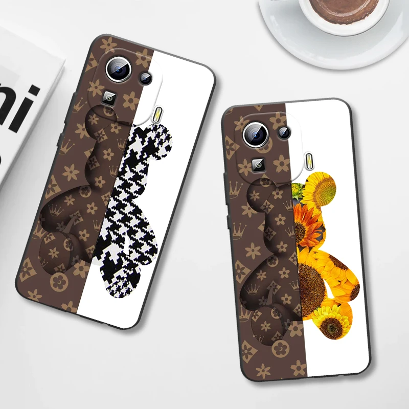 

Cartoon Bear For Xiaomi Mi 11T 11i 11 10T 10i 9T 9 Note 10 Ultra Lite Pro 5G SE Black Phone Case Soft Funda Capa